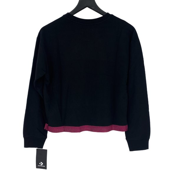 CONVERSE Pink Metallic Logo Crewneck Sweatshirt - Picture 8 of 16